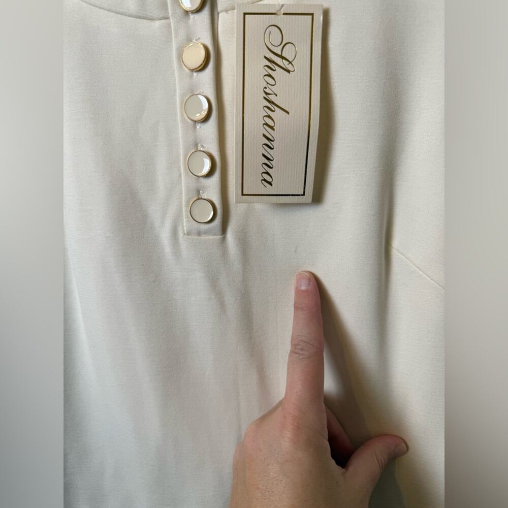 NWT Shoshanna Long Sleeve Shift Dress Ivory/Cream Size 6 - Picture 9 of 11